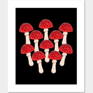 Fly Agaric Red Mushrooms Posters and Art